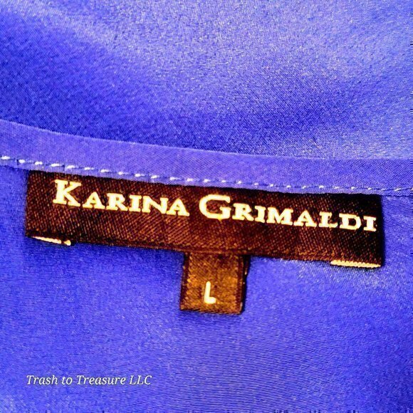 Silk Romper Karina Grimaldi Blue L - Picture 11 of 13